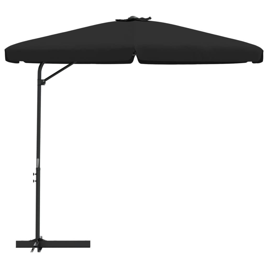 Parasol vidaxl avec poteau en acier 300 cm noir