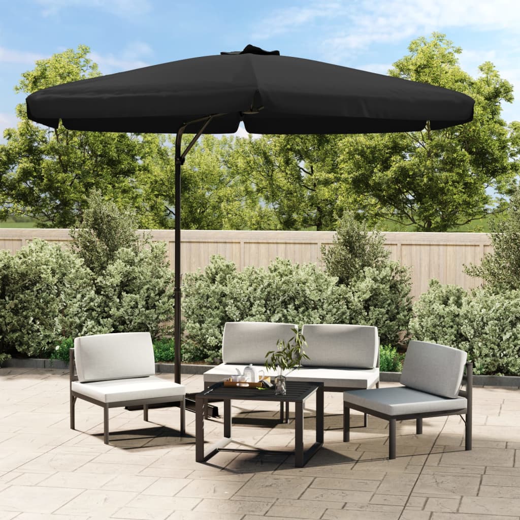 Parasol vidaxl avec poteau en acier 300 cm noir