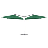 Vidaxl parasol dubbel met stalen paal 250x250 cm groen
