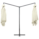 Vidaxl parasol double avec poteau en acier 250x250 cm blanc