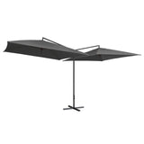 Vidaxl Parasol dubbel med stålstång 250x250 cm antracit