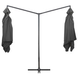 Vidaxl parasol double avec poteau en acier 250x250 cm anthracite