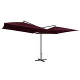 Vidaxl Parasol podwójny ze stalowym biegunem 250x250 cm Bordeaux Red