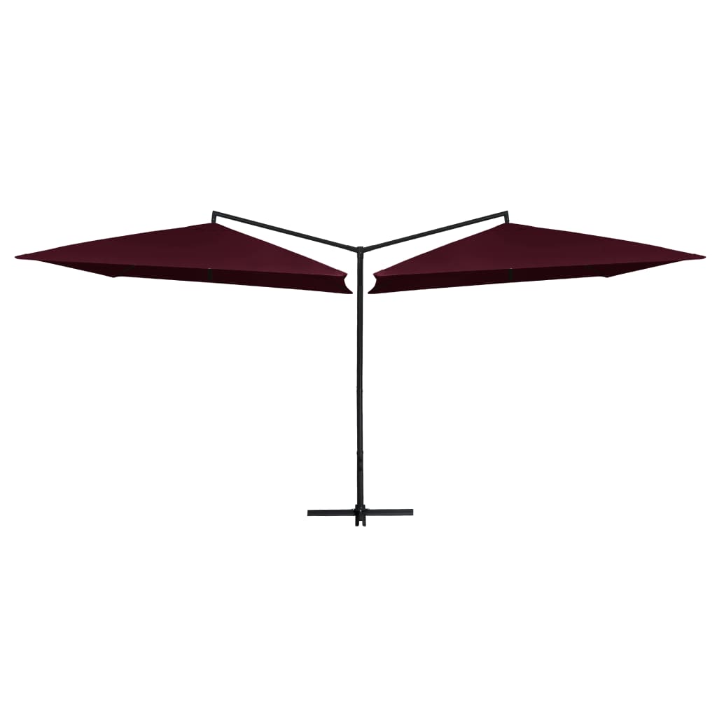 Vidaxl Parasol podwójny ze stalowym biegunem 250x250 cm Bordeaux Red