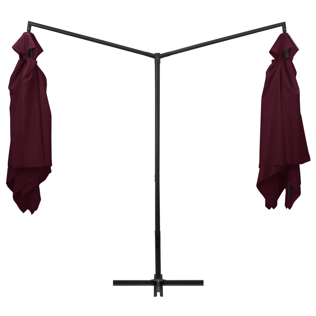 Vidaxl Parasol Doppel mit Stahlpol 250x250 cm Bordeaux Rot