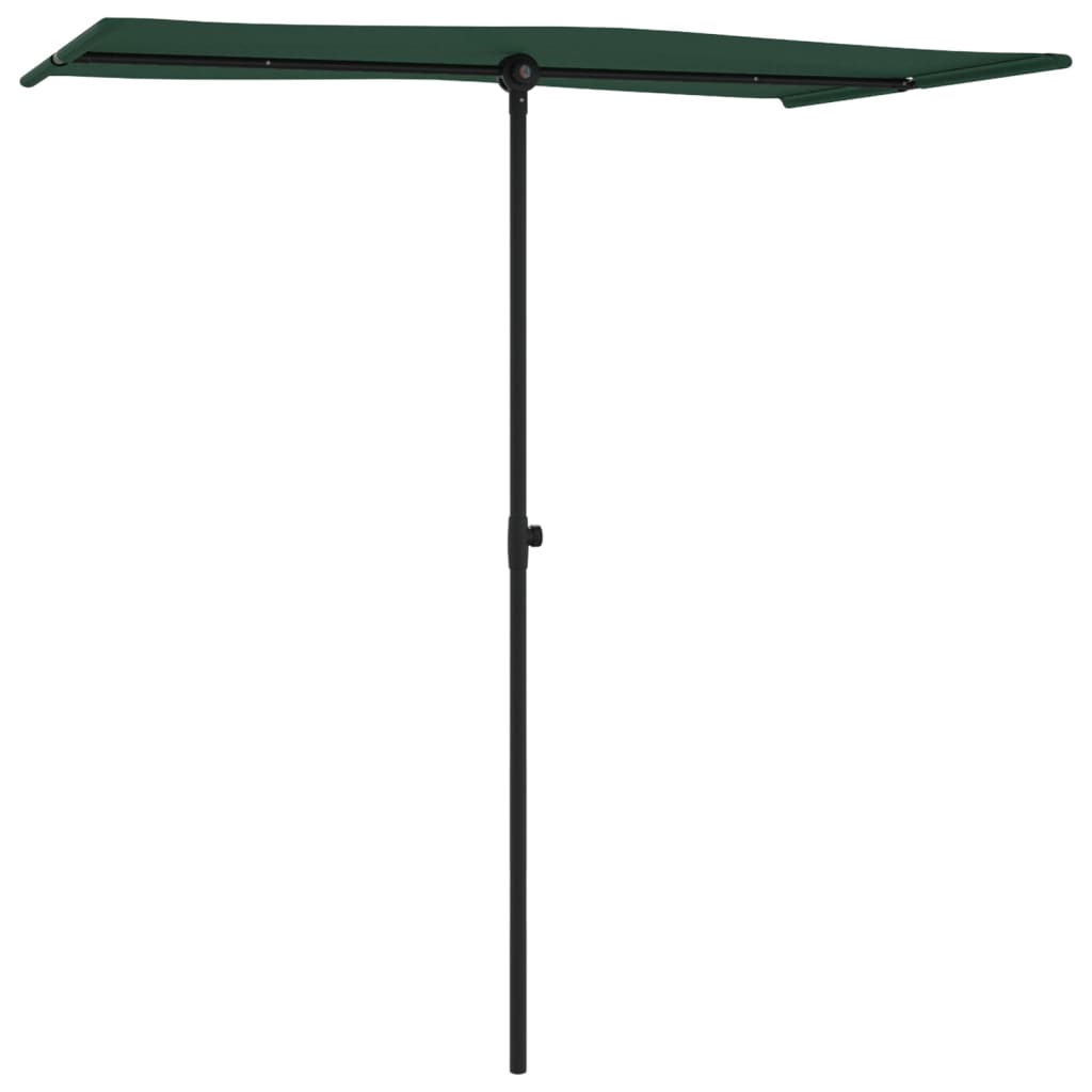 Vidaxl Parasol con poste de aluminio 180x110 cm verde