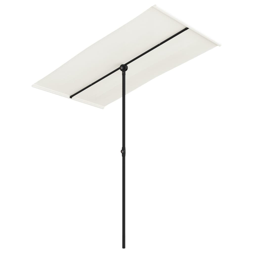 Parasol Vidaxl con poste de aluminio 180x110 cm de arena blanca