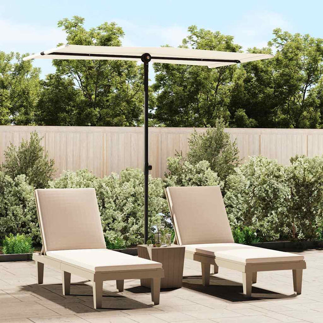 Vidaxl parasol met aluminium paal 180x110 cm zandwit