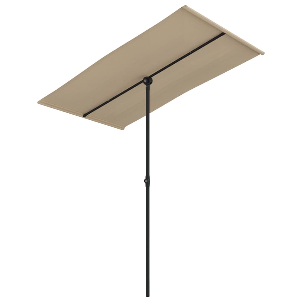 Vidaxl -parasol med aluminiumstang 180x110 cm taupe