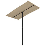 Vidaxl parasol avec poteau en aluminium 180x110 cm taupe