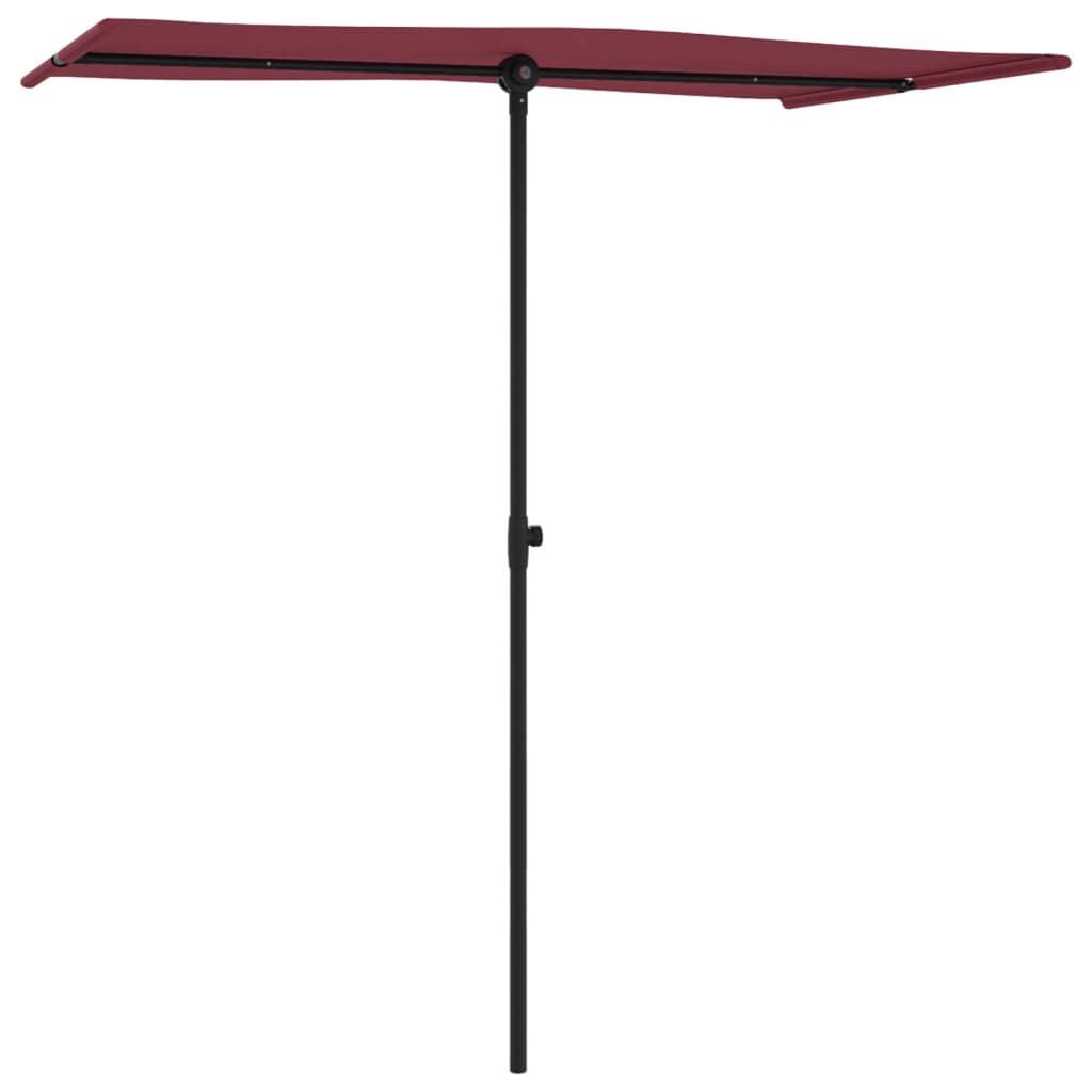 Vidaxl Parasol z aluminijastim drogom 180x110 cm Burgund Red