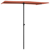 Vidaxl parasol with aluminum pole 180x110 cm terracotta -colored