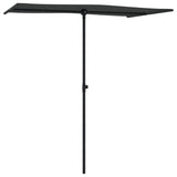 Vidaxl Parasol with aluminum pole 180x110 cm black