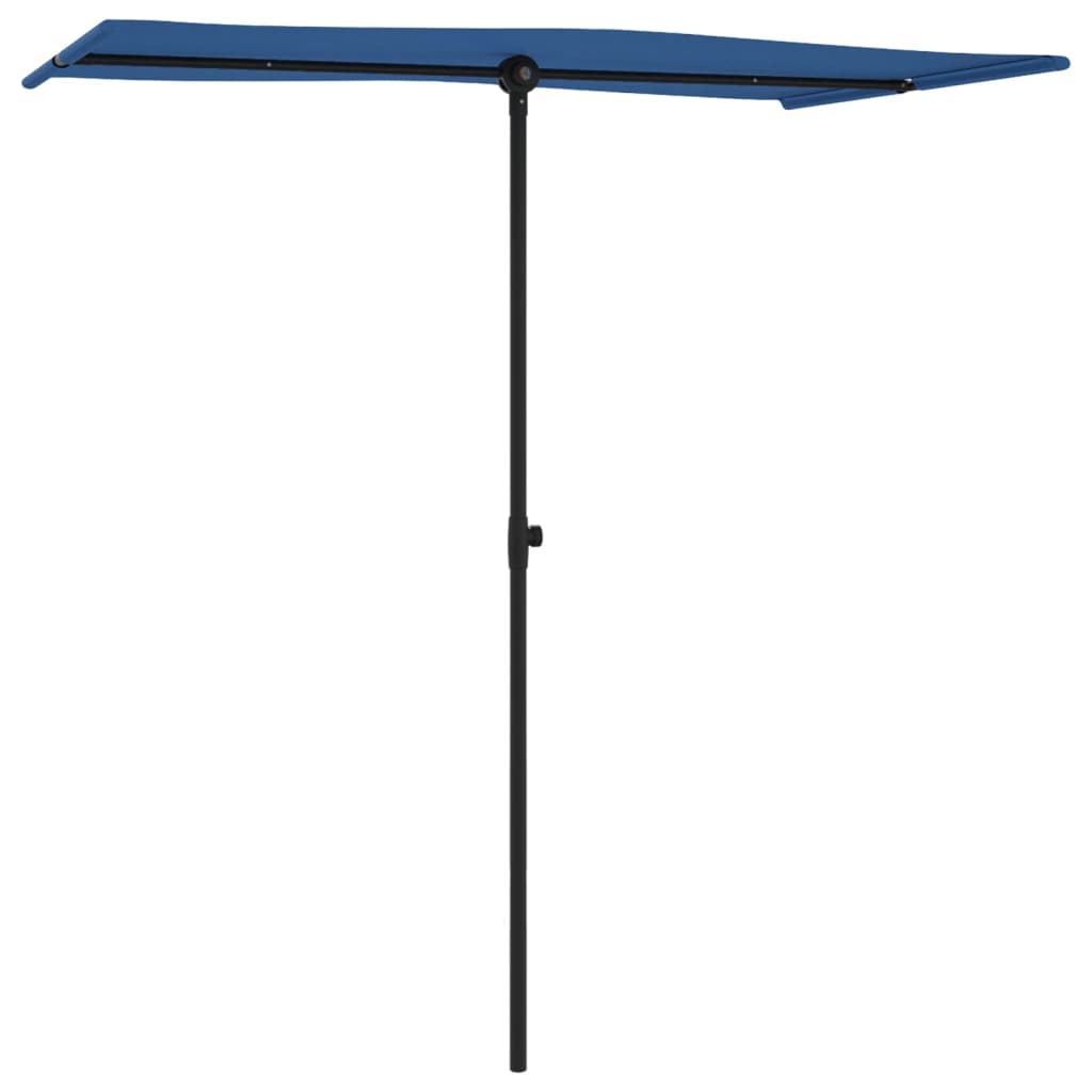 Vidaxl Parasol z aluminijastim drogom 180x110 cm azure modra