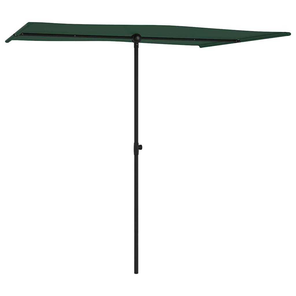 Parasol Vidaxl con poste de aluminio 2x1.5 m verde