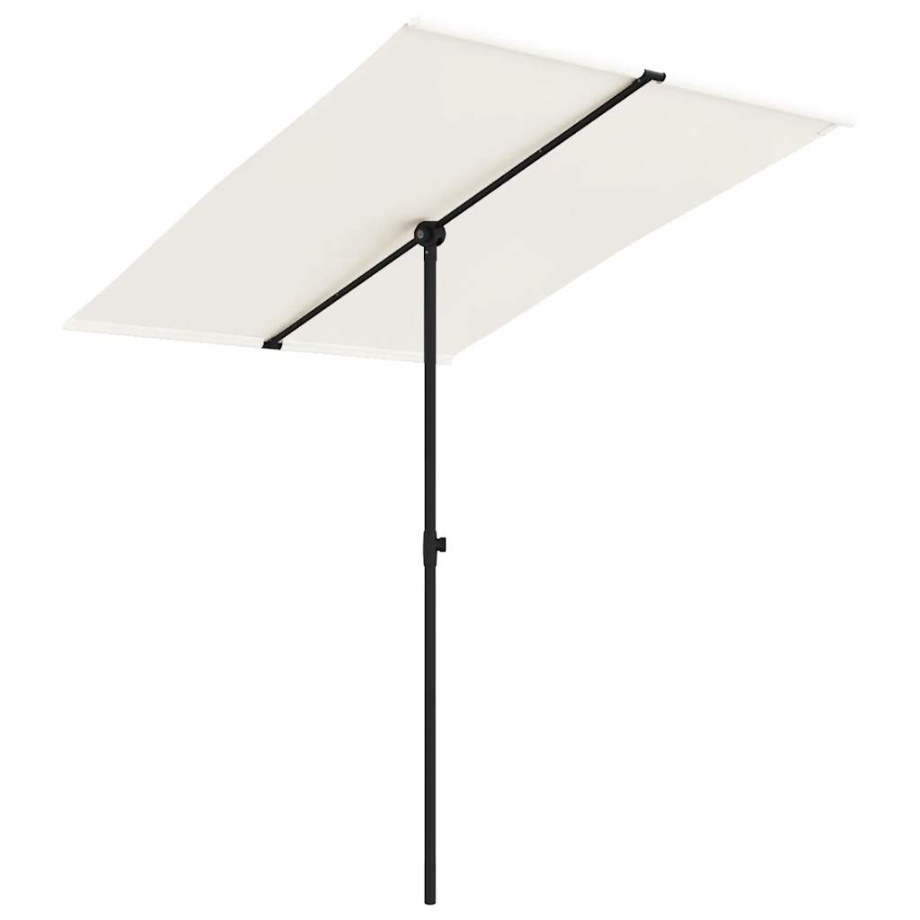 Vidaxl Parasol con polo in alluminio 2x1,5 m di sabbia bianca