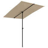 Vidaxl Parasol con polo in alluminio 2x1,5 m taupe