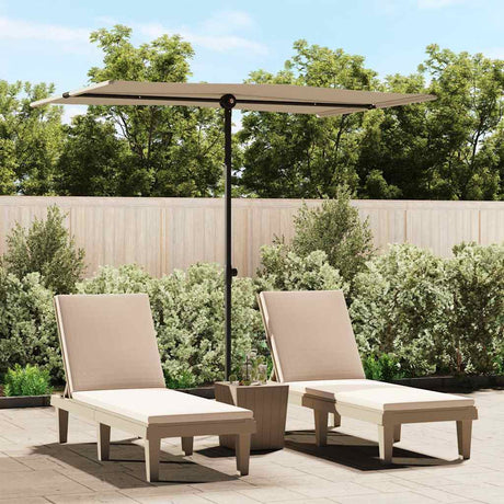 Vidaxl parasol met aluminium paal 2x1,5 m taupe