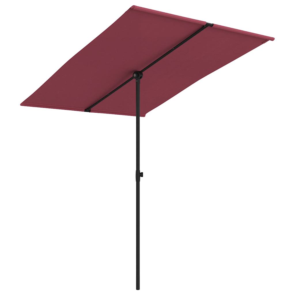 Vidaxl Parasol con polo in alluminio 2x1,5 m bordeaux rosso