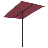 Parasol Vidaxl con poste de aluminio 2x1.5 M Burdeos rojo