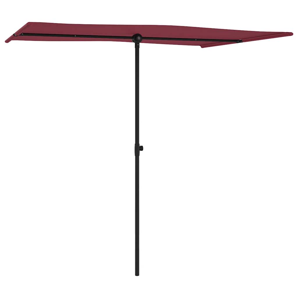 Parasol vidaxl avec poteau en aluminium 2x1,5 m Bordeaux rouge