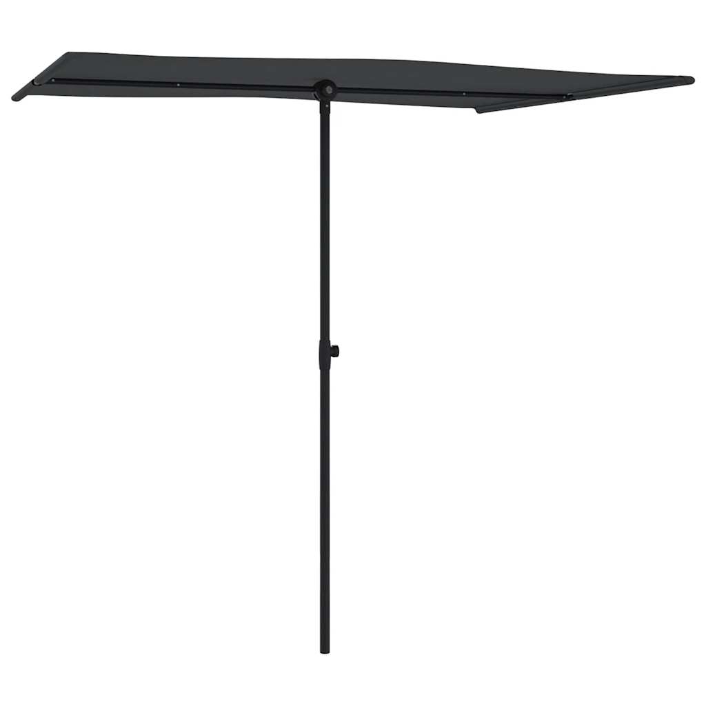 Parasol Vidaxl con poste de aluminio 2x1.5 m negro