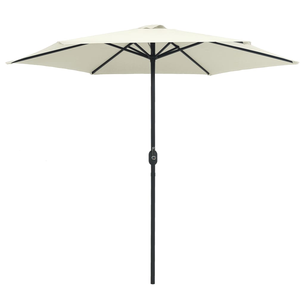 Vidaxl -parasol med aluminiumstang 270x246 cm sandhvit