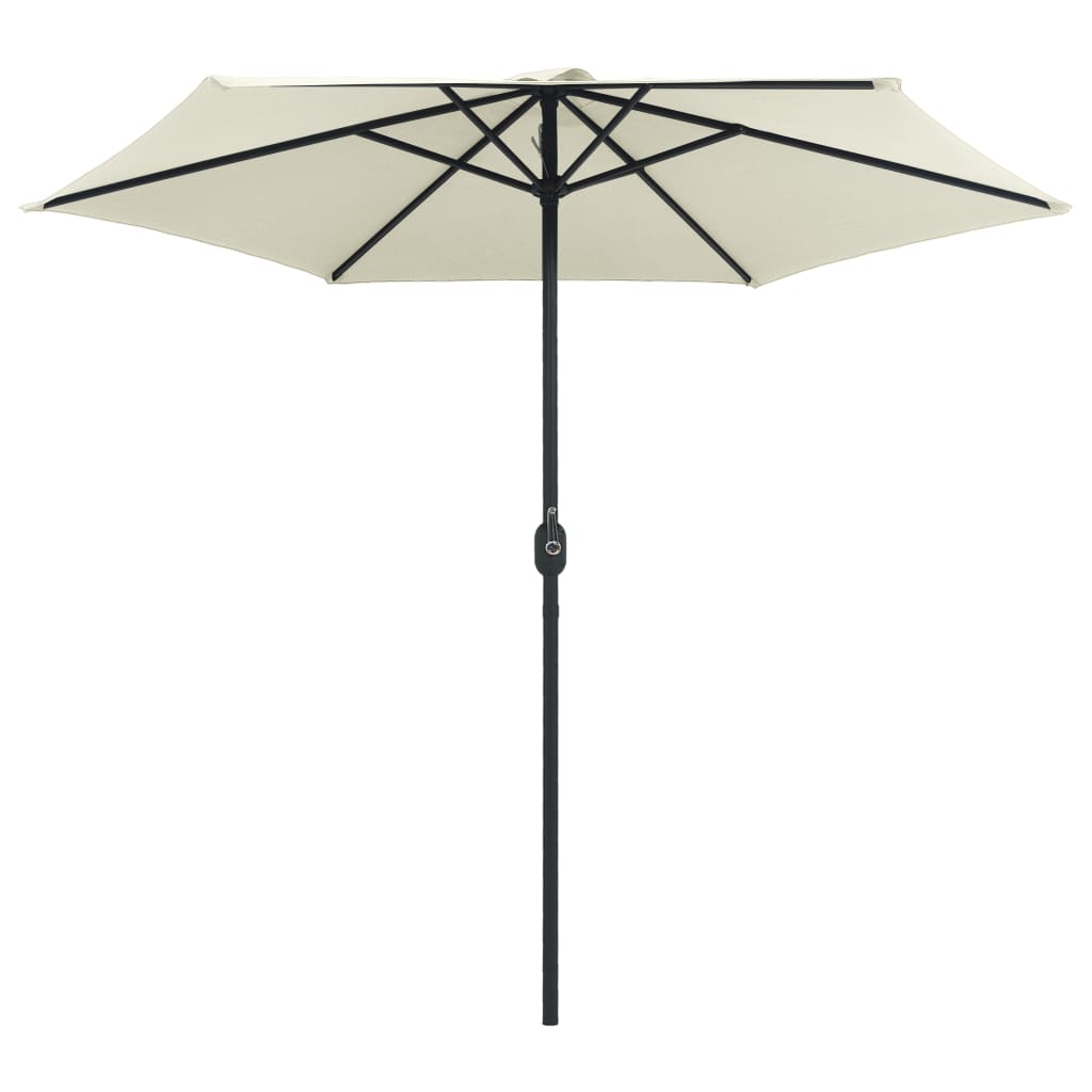 Vidaxl parasol avec poteau en aluminium 270x246 cm sableux blanc