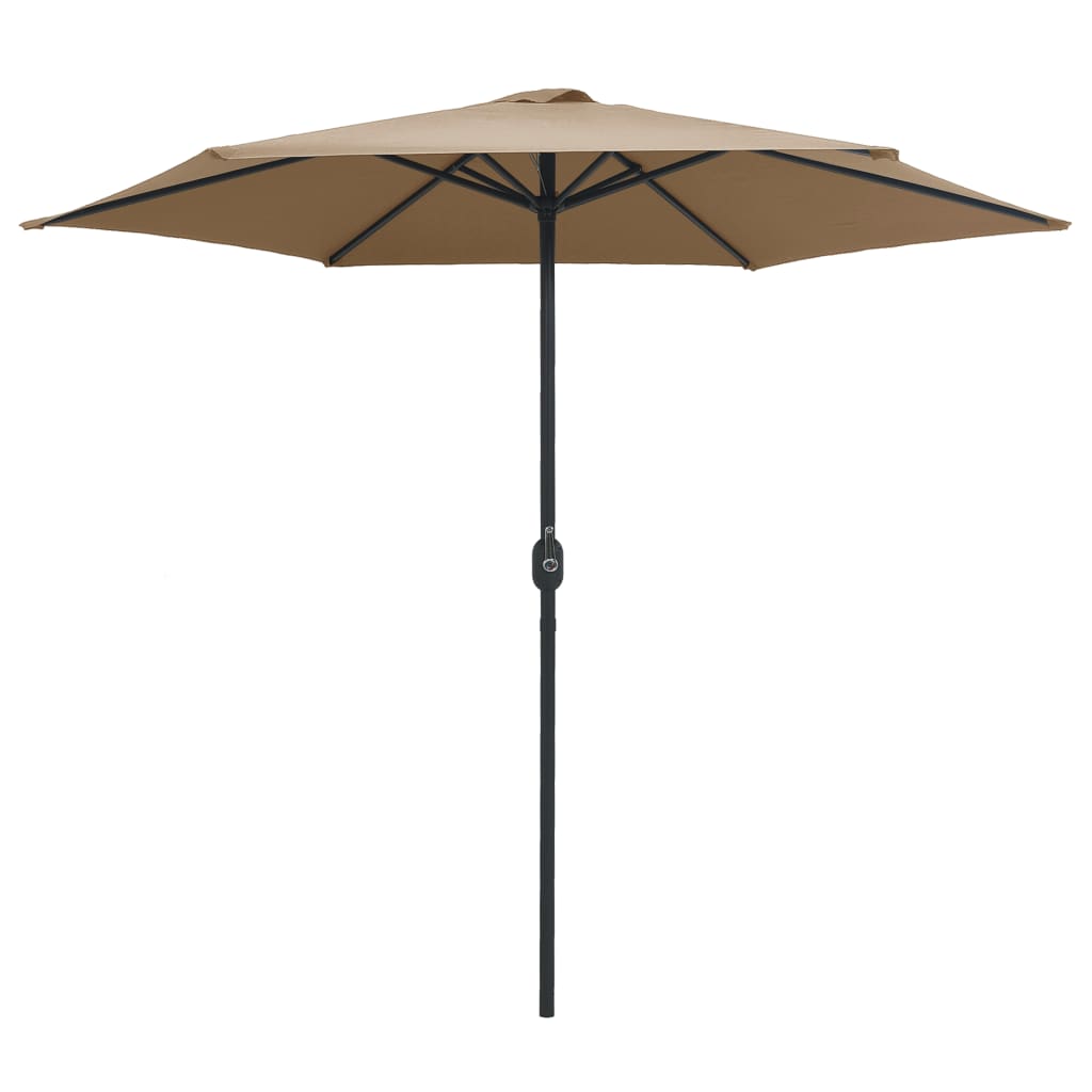 Vidaxl parasol met aluminium paal 270x246 cm taupe