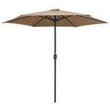 Vidaxl parasol avec poteau en aluminium 270x246 cm taupe