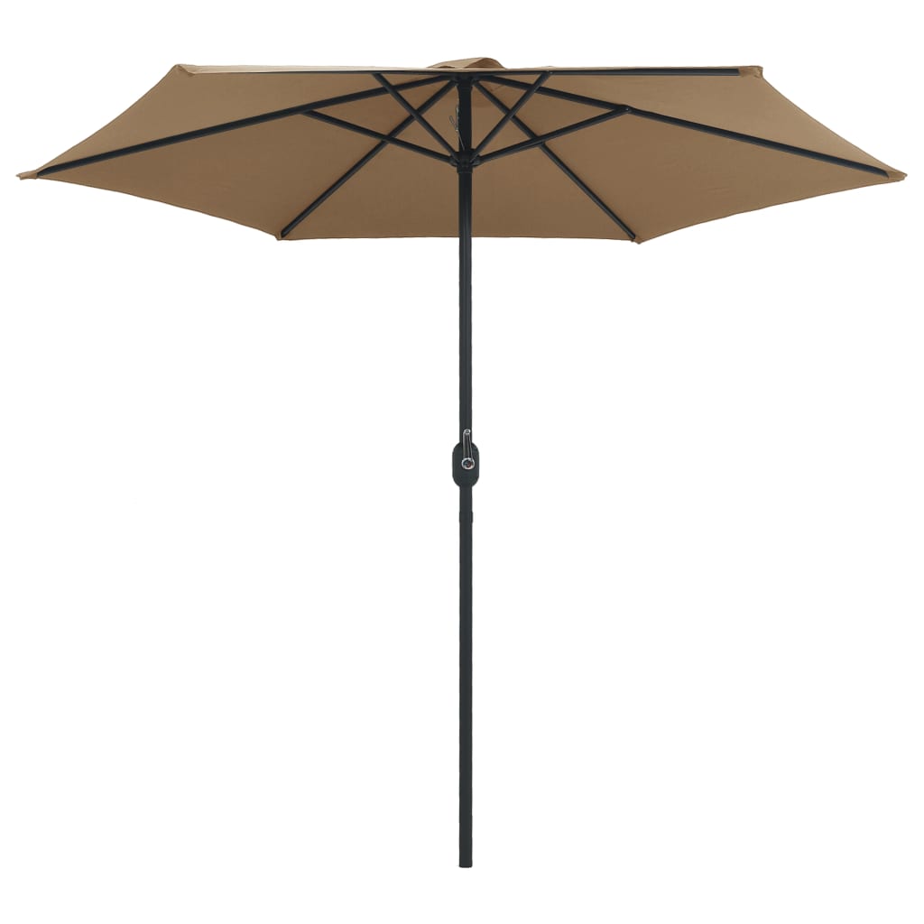 Vidaxl parasol avec poteau en aluminium 270x246 cm taupe