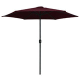 Vidaxl parasol met aluminium paal 270x246 cm bordeauxrood