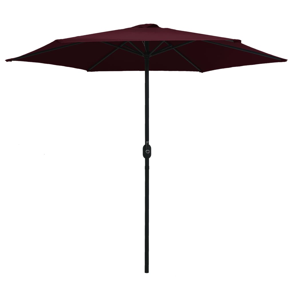 Parasol Vidaxl con poste de aluminio 270x246 cm Burdeos rojo