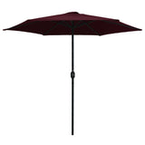 Parasol Vidaxl con poste de aluminio 270x246 cm Burdeos rojo