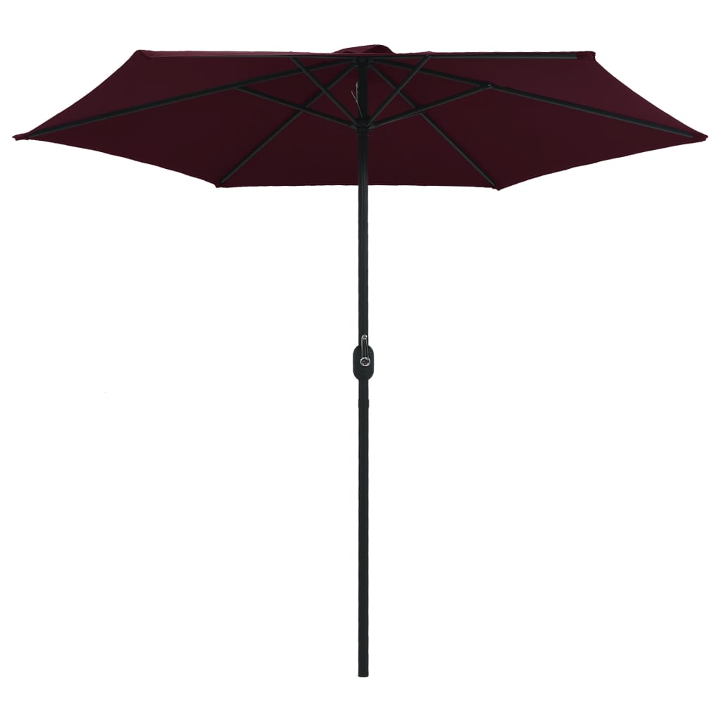 Vidaxl parasol met aluminium paal 270x246 cm bordeauxrood