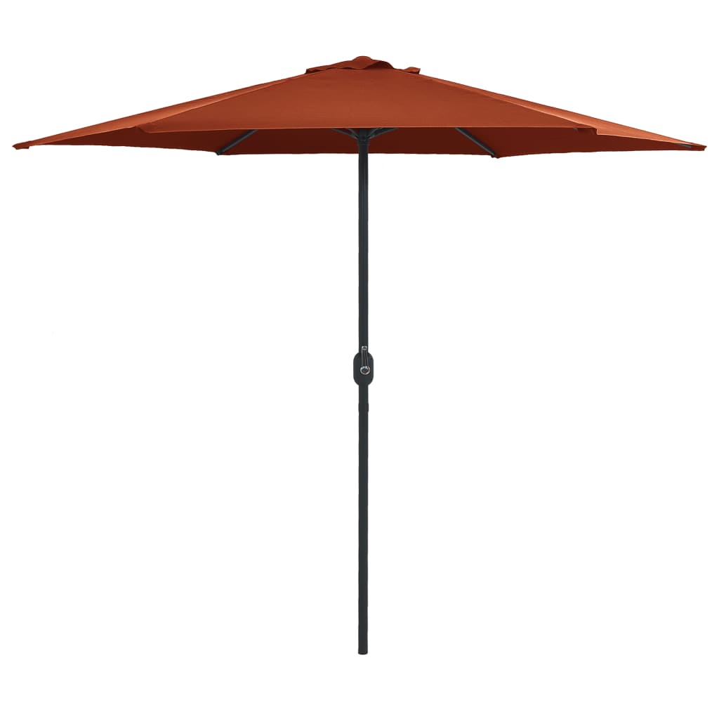 Vidaxl parasol with aluminum pole 270x246 cm terracotta -colored