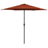 Vidaxl parasol with aluminum pole 270x246 cm terracotta -colored