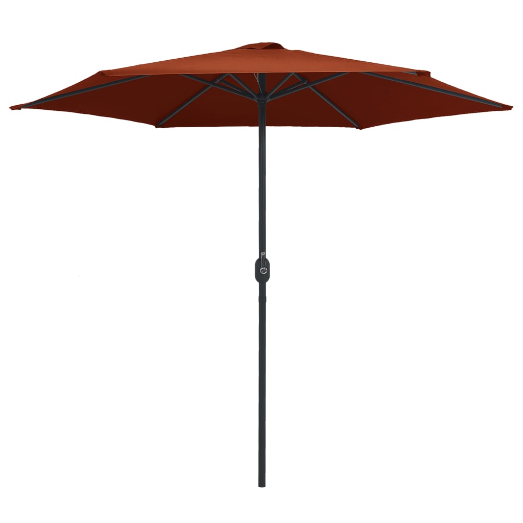 Vidaxl parasol with aluminum pole 270x246 cm terracotta -colored