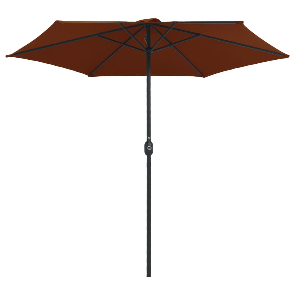 Vidaxl Parasol z aluminijastim drogom 270x246 cm terakota -obarvana