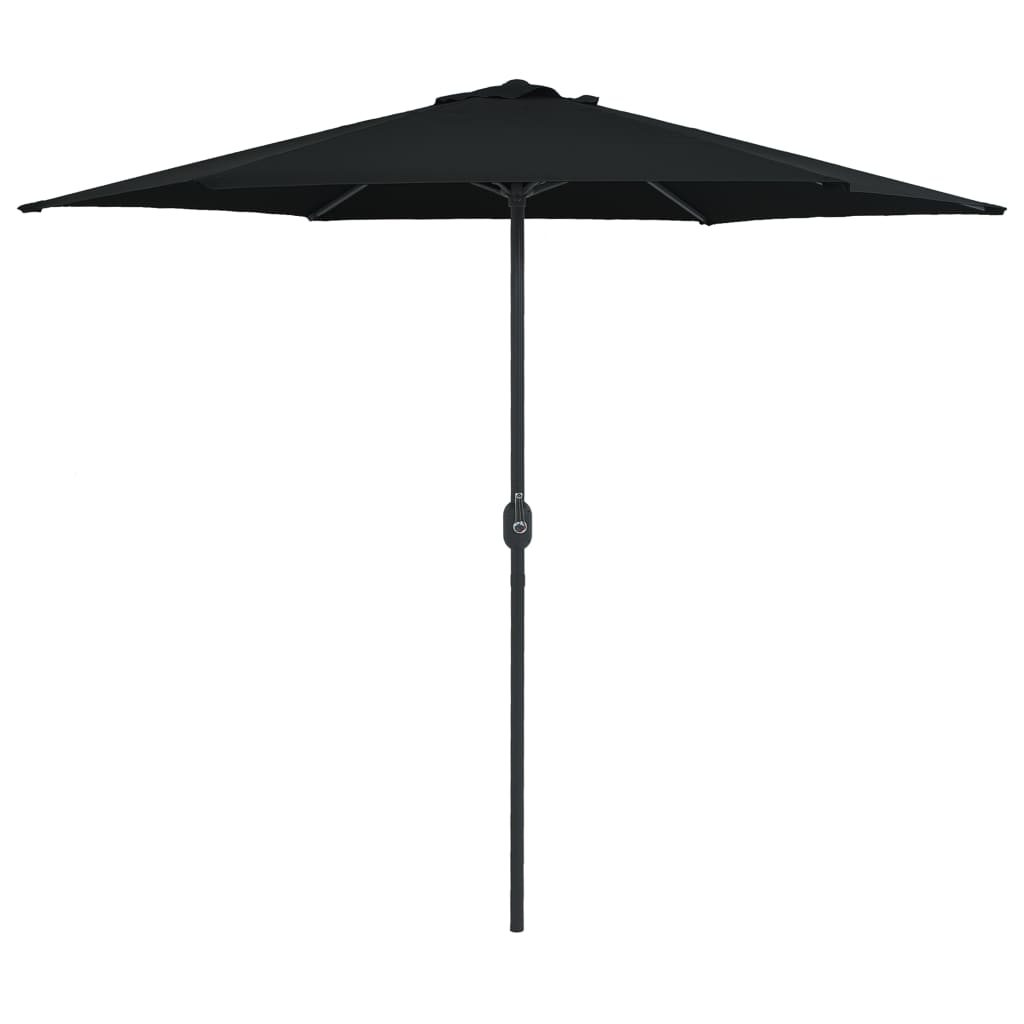 Vidaxl Parasol with aluminum pole 270x246 cm Black