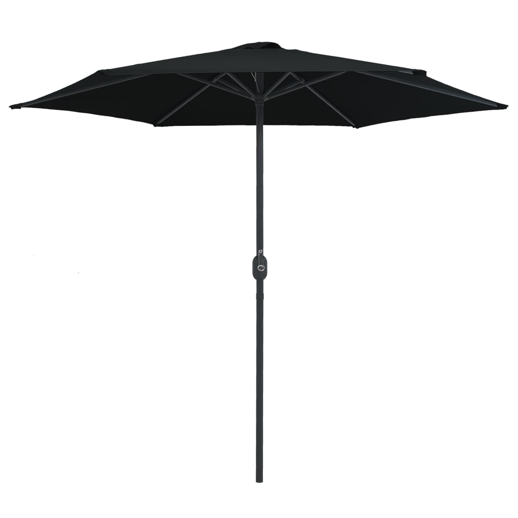 Vidaxl parasol met aluminium paal 270x246 cm zwart