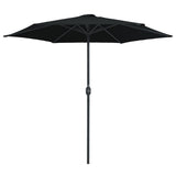 Vidaxl Parasol with aluminum pole 270x246 cm Black