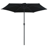 Parasol Vidaxl con poste de aluminio 270x246 cm negro