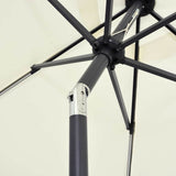 Vidaxl parasol met led-verlichting en aluminium paal 300 cm zandwit