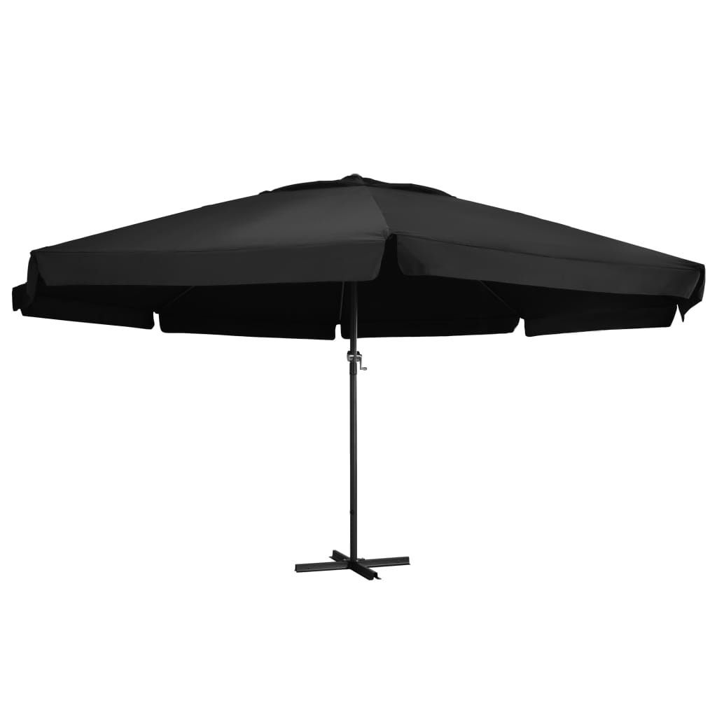 Vidaxl Parasol with aluminum pole 500 cm Black