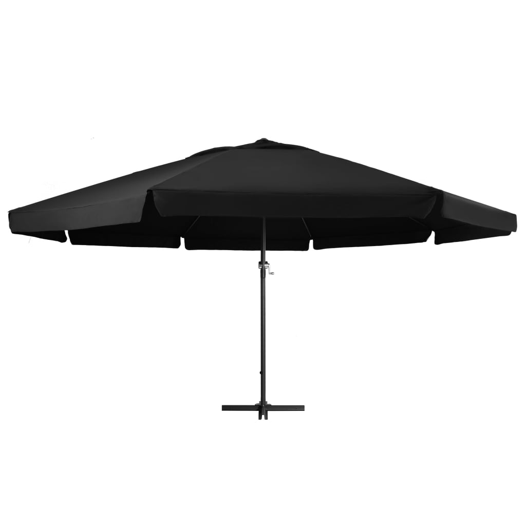 Parasol Vidaxl con poste de aluminio 500 cm negro