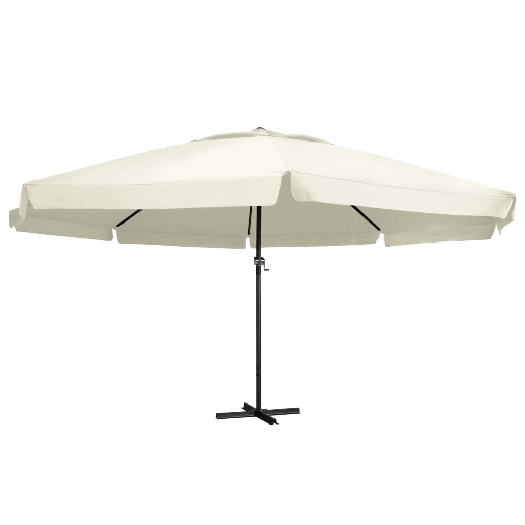 Parasol vidaxl avec poteau en aluminium 600 cm Blanc