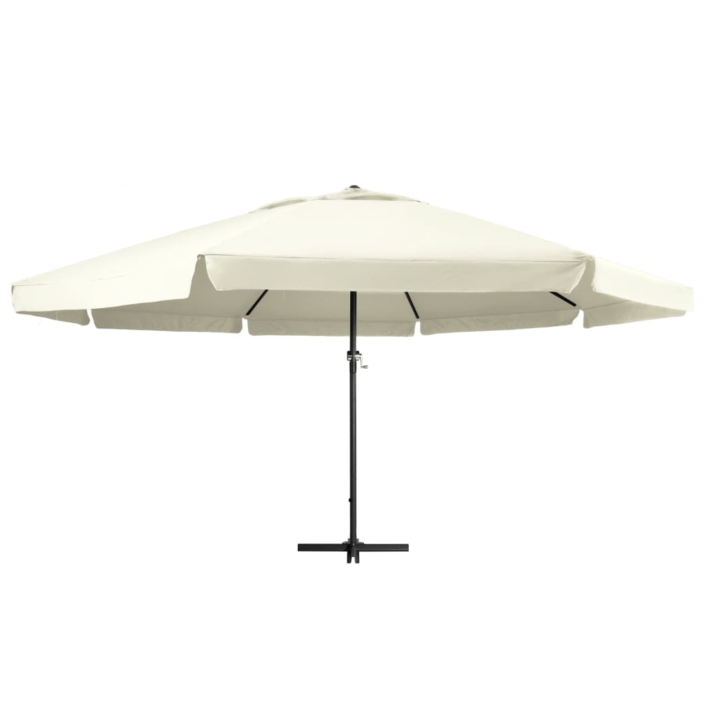 Vidaxl -parasol med aluminiumstang 600 cm sandhvit