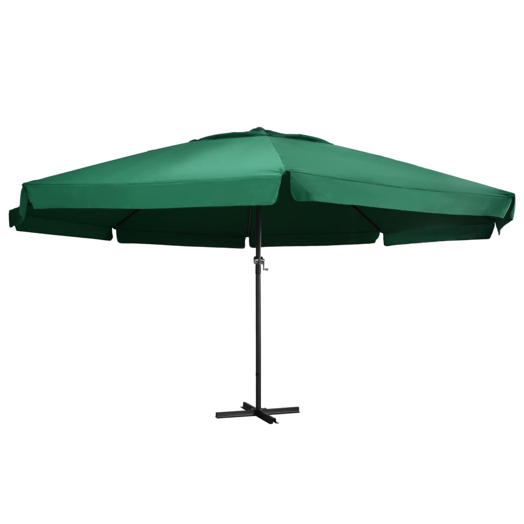 Vidaxl -Parasol mit Aluminiumpol 600 cm Grün