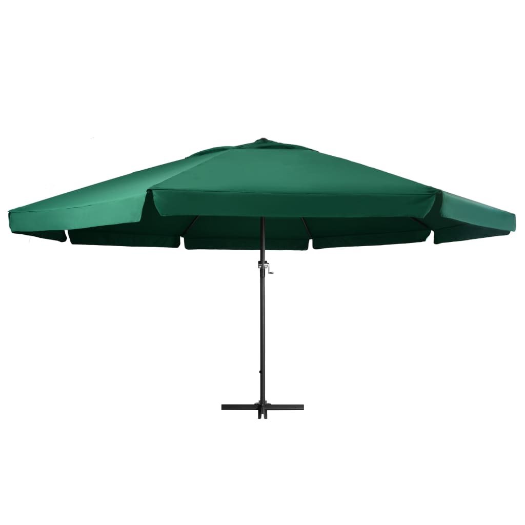 Vidaxl Parasol z aluminijastim drogom 600 cm zelena